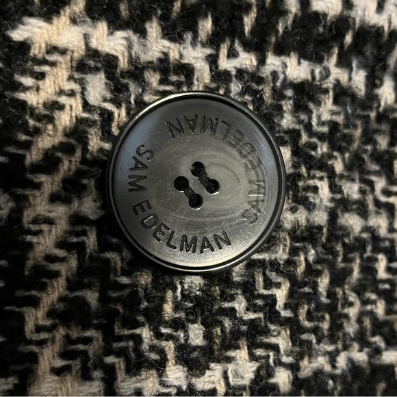 Sam Eldemen black and white Plaid Pea Coat Womens Size XL - Picture 4 of 7